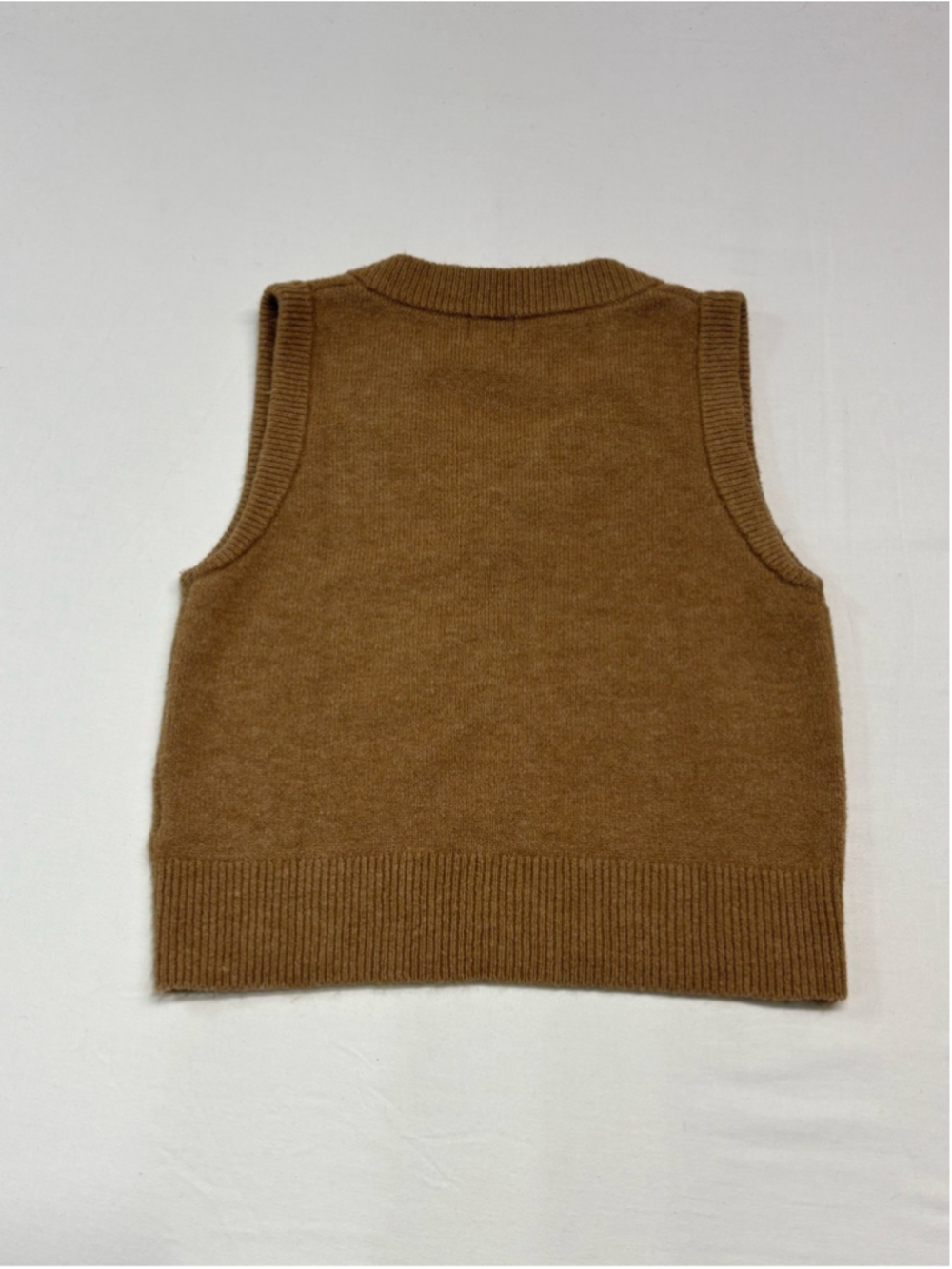 H&M Dark Beige Brown V-Neck Short Knit Sweater Vest Medium- 634 - Picture 5 of 6